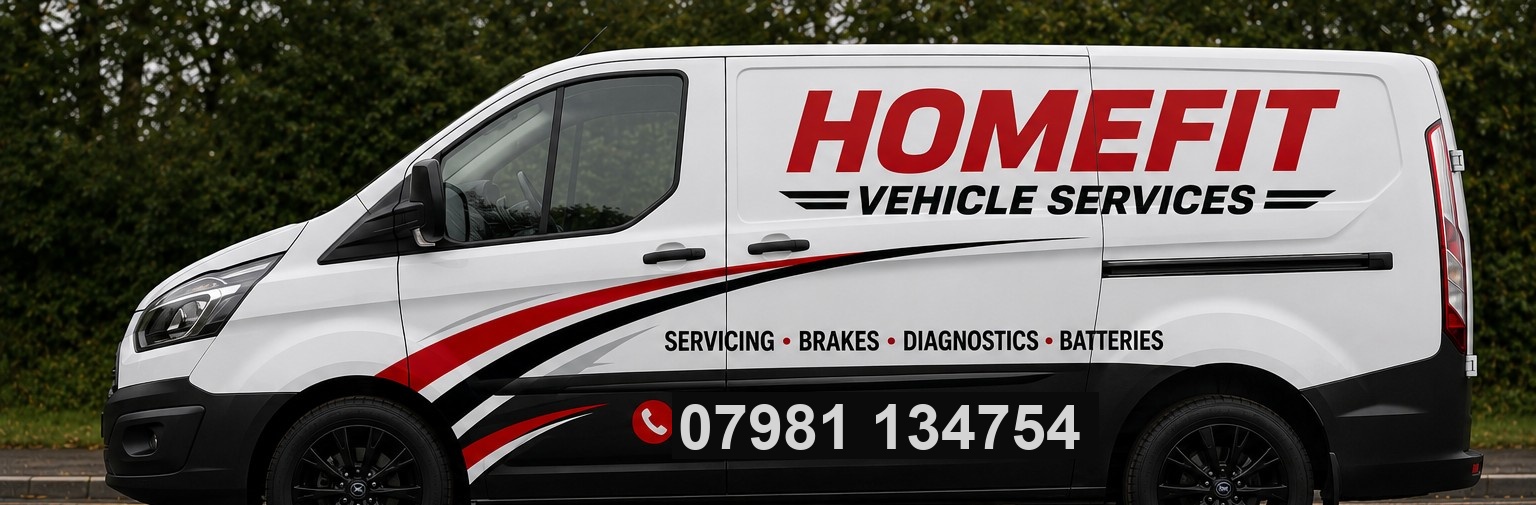 HomeFit Vehicle Services van - mobile mechanic covering South Cambridgeshire, North Essex and Suffolk